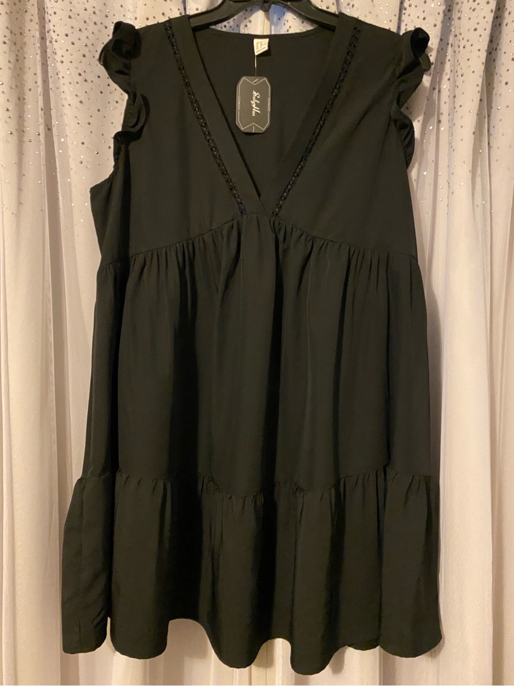 SOLYHUX NWT SIZE XL BLACK BABY DOLL DRESS